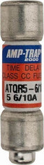 Ferraz Shawmut - 300 VDC, 600 VAC, 5.6 Amp, Time Delay General Purpose Fuse - Clip Mount, 1-1/2" OAL, 100 at DC, 200 at AC kA Rating, 13/32" Diam - Eagle Tool & Supply