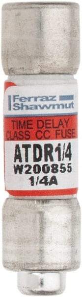 Ferraz Shawmut - 300 VDC, 600 VAC, 0.25 Amp, Time Delay General Purpose Fuse - Clip Mount, 1-1/2" OAL, 100 at DC, 200 at AC kA Rating, 13/32" Diam - Eagle Tool & Supply