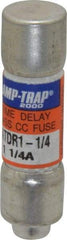 Ferraz Shawmut - 300 VDC, 600 VAC, 1.25 Amp, Time Delay General Purpose Fuse - Clip Mount, 1-1/2" OAL, 100 at DC, 200 at AC kA Rating, 13/32" Diam - Eagle Tool & Supply