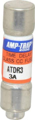 Ferraz Shawmut - 300 VDC, 600 VAC, 3 Amp, Time Delay General Purpose Fuse - Clip Mount, 1-1/2" OAL, 100 at DC, 200 at AC kA Rating, 13/32" Diam - Eagle Tool & Supply