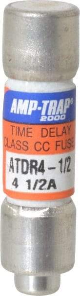 Ferraz Shawmut - 300 VDC, 600 VAC, 4.5 Amp, Time Delay General Purpose Fuse - Clip Mount, 1-1/2" OAL, 100 at DC, 200 at AC kA Rating, 13/32" Diam - Eagle Tool & Supply