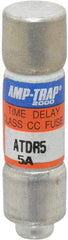 Ferraz Shawmut - 300 VDC, 600 VAC, 5 Amp, Time Delay General Purpose Fuse - Clip Mount, 1-1/2" OAL, 100 at DC, 200 at AC kA Rating, 13/32" Diam - Eagle Tool & Supply