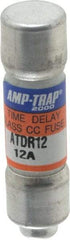 Ferraz Shawmut - 300 VDC, 600 VAC, 12 Amp, Time Delay General Purpose Fuse - Clip Mount, 1-1/2" OAL, 100 at DC, 200 at AC kA Rating, 13/32" Diam - Eagle Tool & Supply