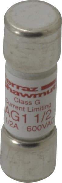 Ferraz Shawmut - 600 VAC, 1.5 Amp, Time Delay General Purpose Fuse - Clip Mount, 1-5/16" OAL, 100 at AC kA Rating, 13/32" Diam - Eagle Tool & Supply