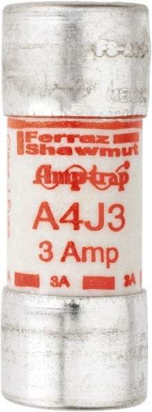 Ferraz Shawmut - 300 VDC, 600 VAC, 3 Amp, Fast-Acting General Purpose Fuse - Clip Mount, 2-1/4" OAL, 100 at DC, 200 at AC kA Rating, 13/16" Diam - Eagle Tool & Supply