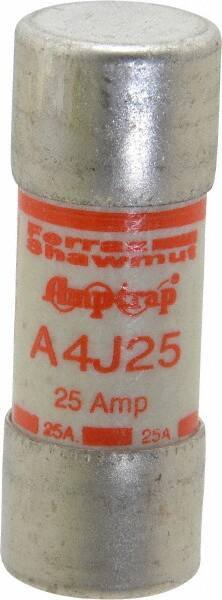 Ferraz Shawmut - 300 VDC, 600 VAC, 25 Amp, Fast-Acting General Purpose Fuse - Clip Mount, 2-1/4" OAL, 100 at DC, 200 at AC kA Rating, 13/16" Diam - Eagle Tool & Supply