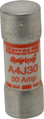 Ferraz Shawmut - 300 VDC, 600 VAC, 30 Amp, Fast-Acting General Purpose Fuse - Clip Mount, 2-1/4" OAL, 100 at DC, 200 at AC kA Rating, 13/16" Diam - Eagle Tool & Supply