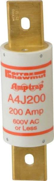 Ferraz Shawmut - 300 VDC, 600 VAC, 200 Amp, Fast-Acting General Purpose Fuse - Clip Mount, 5-3/4" OAL, 100 at DC, 200 at AC kA Rating, 1-5/8" Diam - Eagle Tool & Supply