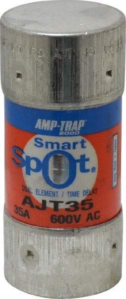 Ferraz Shawmut - 500 VDC, 600 VAC, 35 Amp, Time Delay General Purpose Fuse - Clip Mount, 2-3/8" OAL, 100 at DC, 200 at AC, 300 (Self-Certified) kA Rating, 1-1/16" Diam - Eagle Tool & Supply