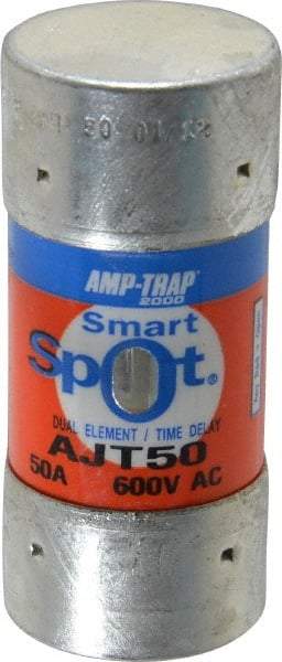 Ferraz Shawmut - 500 VDC, 600 VAC, 50 Amp, Time Delay General Purpose Fuse - Clip Mount, 2-3/8" OAL, 100 at DC, 200 at AC, 300 (Self-Certified) kA Rating, 1-1/16" Diam - Eagle Tool & Supply