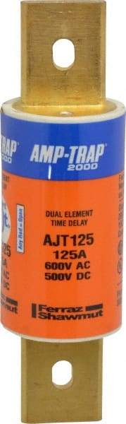 Ferraz Shawmut - 500 VDC, 600 VAC, 125 Amp, Time Delay General Purpose Fuse - Clip Mount, 5-3/4" OAL, 100 at DC, 200 at AC, 300 (Self-Certified) kA Rating, 1-5/8" Diam - Eagle Tool & Supply