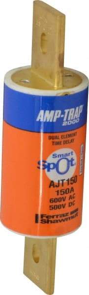 Ferraz Shawmut - 500 VDC, 600 VAC, 150 Amp, Time Delay General Purpose Fuse - Clip Mount, 5-3/4" OAL, 100 at DC, 200 at AC, 300 (Self-Certified) kA Rating, 1-5/8" Diam - Eagle Tool & Supply