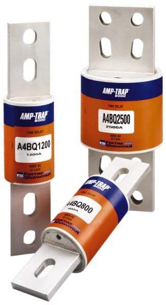 Ferraz Shawmut - 500 VDC, 600 VAC, 2000 Amp, Time Delay General Purpose Fuse - Bolt-on Mount, 10-3/4" OAL, 100 at DC, 200 at AC, 300 (Self-Certified) kA Rating, 3-1/2" Diam - Eagle Tool & Supply