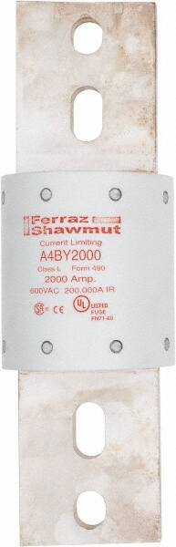 Ferraz Shawmut - 300 VDC, 600 VAC, 2000 Amp, Time Delay General Purpose Fuse - Bolt-on Mount, 10-3/4" OAL, 100 at DC, 200 at AC kA Rating, 3-1/2" Diam - Eagle Tool & Supply