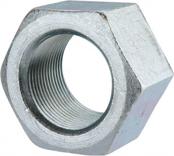 Value Collection - 1-1/2 - 12 UNF Steel Right Hand Hex Nut - 2-1/4" Across Flats, 1-9/32" High, Zinc Clear Finish - Eagle Tool & Supply