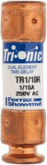 Ferraz Shawmut - 250 VAC/VDC, 0.1 Amp, Time Delay General Purpose Fuse - Clip Mount, 50.8mm OAL, 20 at DC, 200 at AC kA Rating, 9/16" Diam - Eagle Tool & Supply