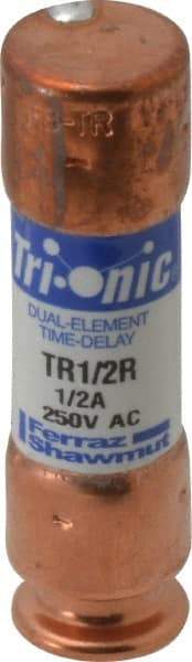 Ferraz Shawmut - 250 VAC/VDC, 0.5 Amp, Time Delay General Purpose Fuse - Clip Mount, 50.8mm OAL, 20 at DC, 200 at AC kA Rating, 9/16" Diam - Eagle Tool & Supply