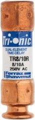 Ferraz Shawmut - 250 VAC/VDC, 0.8 Amp, Time Delay General Purpose Fuse - Clip Mount, 50.8mm OAL, 20 at DC, 200 at AC kA Rating, 9/16" Diam - Eagle Tool & Supply