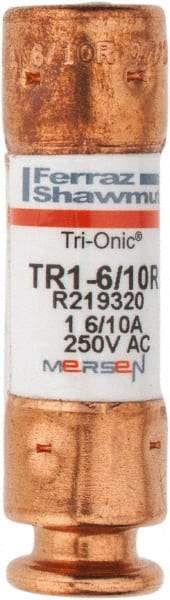Ferraz Shawmut - 250 VAC/VDC, 1.6 Amp, Time Delay General Purpose Fuse - Clip Mount, 50.8mm OAL, 20 at DC, 200 at AC kA Rating, 9/16" Diam - Eagle Tool & Supply