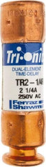 Ferraz Shawmut - 250 VAC/VDC, 2.25 Amp, Time Delay General Purpose Fuse - Clip Mount, 50.8mm OAL, 20 at DC, 200 at AC kA Rating, 9/16" Diam - Eagle Tool & Supply