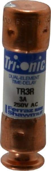 Ferraz Shawmut - 160 VDC, 250 VAC, 3 Amp, Time Delay General Purpose Fuse - Clip Mount, 50.8mm OAL, 20 at DC, 200 at AC kA Rating, 9/16" Diam - Eagle Tool & Supply