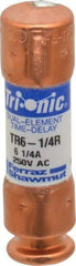 Ferraz Shawmut - 160 VDC, 250 VAC, 6.25 Amp, Time Delay General Purpose Fuse - Clip Mount, 50.8mm OAL, 20 at DC, 200 at AC kA Rating, 9/16" Diam - Eagle Tool & Supply