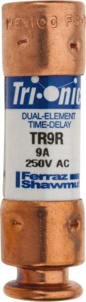 Ferraz Shawmut - 160 VDC, 250 VAC, 9 Amp, Time Delay General Purpose Fuse - Clip Mount, 50.8mm OAL, 20 at DC, 200 at AC kA Rating, 9/16" Diam - Eagle Tool & Supply