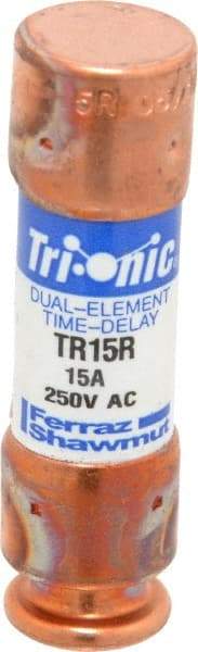 Ferraz Shawmut - 160 VDC, 250 VAC, 15 Amp, Time Delay General Purpose Fuse - Clip Mount, 50.8mm OAL, 20 at DC, 200 at AC kA Rating, 9/16" Diam - Eagle Tool & Supply