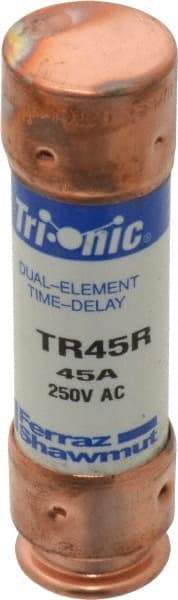 Ferraz Shawmut - 250 VAC/VDC, 45 Amp, Time Delay General Purpose Fuse - Clip Mount, 76.2mm OAL, 20 at DC, 200 at AC kA Rating, 13/16" Diam - Eagle Tool & Supply