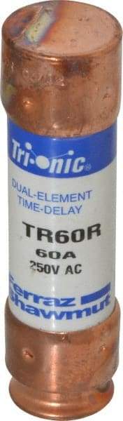 Ferraz Shawmut - 250 VAC/VDC, 60 Amp, Time Delay General Purpose Fuse - Clip Mount, 76.2mm OAL, 20 at DC, 200 at AC kA Rating, 13/16" Diam - Eagle Tool & Supply