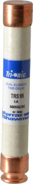 Ferraz Shawmut - 600 VAC/VDC, 1 Amp, Time Delay General Purpose Fuse - Clip Mount, 127mm OAL, 20 at DC, 200 at AC kA Rating, 13/16" Diam - Eagle Tool & Supply