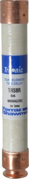 Ferraz Shawmut - 600 VAC/VDC, 8 Amp, Time Delay General Purpose Fuse - Clip Mount, 127mm OAL, 20 at DC, 200 at AC kA Rating, 13/16" Diam - Eagle Tool & Supply