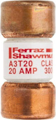 Ferraz Shawmut - 160 VDC, 300 VAC, 20 Amp, Fast-Acting General Purpose Fuse - Clip Mount, 7/8" OAL, 200 at AC, 50 at DC kA Rating, 13/32" Diam - Eagle Tool & Supply