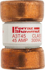 Ferraz Shawmut - 160 VDC, 300 VAC, 45 Amp, Fast-Acting General Purpose Fuse - Clip Mount, 7/8" OAL, 200 at AC, 50 at DC kA Rating, 9/16" Diam - Eagle Tool & Supply