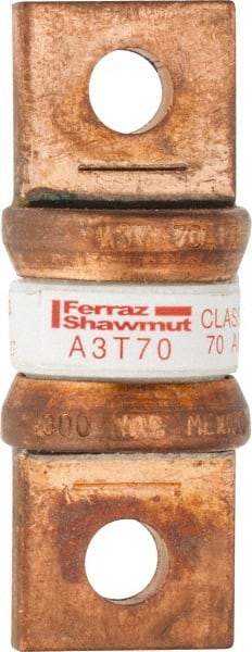 Ferraz Shawmut - 160 VDC, 300 VAC, 70 Amp, Fast-Acting General Purpose Fuse - Bolt-on Mount, 2-5/32" OAL, 200 at AC, 50 at DC kA Rating, 13/16" Diam - Eagle Tool & Supply