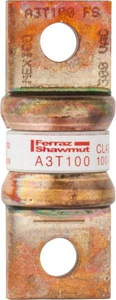 Ferraz Shawmut - 160 VDC, 300 VAC, 100 Amp, Fast-Acting General Purpose Fuse - Bolt-on Mount, 2-5/32" OAL, 200 at AC, 50 at DC kA Rating, 13/16" Diam - Eagle Tool & Supply