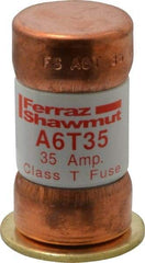 Ferraz Shawmut - 300 VDC, 600 VAC, 35 Amp, Fast-Acting General Purpose Fuse - Clip Mount, 1-9/16" OAL, 100 at DC, 200 at AC kA Rating, 13/16" Diam - Eagle Tool & Supply