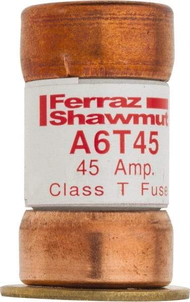 Ferraz Shawmut - 300 VDC, 600 VAC, 45 Amp, Fast-Acting General Purpose Fuse - Clip Mount, 1-9/16" OAL, 100 at DC, 200 at AC kA Rating, 13/16" Diam - Eagle Tool & Supply