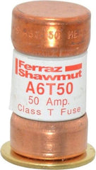 Ferraz Shawmut - 300 VDC, 600 VAC, 50 Amp, Fast-Acting General Purpose Fuse - Clip Mount, 1-9/16" OAL, 100 at DC, 200 at AC kA Rating, 13/16" Diam - Eagle Tool & Supply