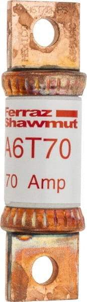 Ferraz Shawmut - 300 VDC & 600 VAC, 70 Amp, Fast-Acting General Purpose Fuse - Bolt-on Mount, 75mm OAL, 100 at DC, 200 at AC kA Rating, 13/16" Diam - Eagle Tool & Supply