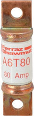 Ferraz Shawmut - 300 VDC & 600 VAC, 80 Amp, Fast-Acting General Purpose Fuse - Bolt-on Mount, 75mm OAL, 100 at DC, 200 at AC kA Rating, 13/16" Diam - Eagle Tool & Supply