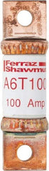 Ferraz Shawmut - 300 VDC & 600 VAC, 100 Amp, Fast-Acting General Purpose Fuse - Bolt-on Mount, 75mm OAL, 100 at DC, 200 at AC kA Rating, 13/16" Diam - Eagle Tool & Supply