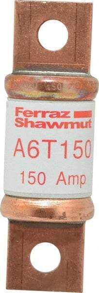 Ferraz Shawmut - 300 VDC, 600 VAC, 150 Amp, Fast-Acting General Purpose Fuse - Bolt-on Mount, 3-1/4" OAL, 100 at DC, 200 at AC kA Rating, 1-1/16" Diam - Eagle Tool & Supply