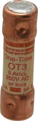 Ferraz Shawmut - 250 VAC/VDC, 3 Amp, Fast-Acting General Purpose Fuse - Clip Mount, 50.8mm OAL, 20 at DC, 50 at AC kA Rating, 9/16" Diam - Eagle Tool & Supply