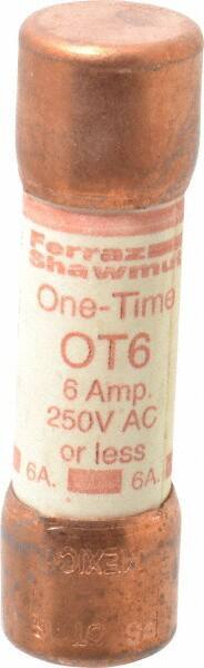 Ferraz Shawmut - 250 VAC/VDC, 6 Amp, Fast-Acting General Purpose Fuse - Clip Mount, 50.8mm OAL, 20 at DC, 50 at AC kA Rating, 9/16" Diam - Eagle Tool & Supply