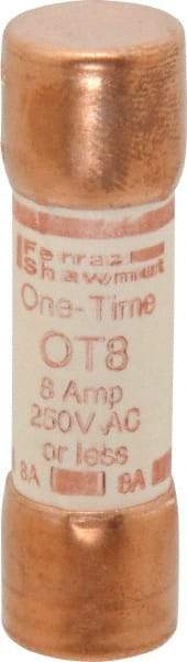 Ferraz Shawmut - 250 VAC/VDC, 8 Amp, Fast-Acting General Purpose Fuse - Clip Mount, 50.8mm OAL, 20 at DC, 50 at AC kA Rating, 9/16" Diam - Eagle Tool & Supply