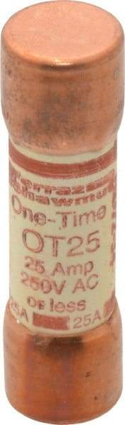 Ferraz Shawmut - 250 VAC/VDC, 25 Amp, Fast-Acting General Purpose Fuse - Clip Mount, 50.8mm OAL, 20 at DC, 50 at AC kA Rating, 9/16" Diam - Eagle Tool & Supply