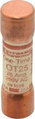 Ferraz Shawmut - 250 VAC/VDC, 25 Amp, Fast-Acting General Purpose Fuse - Clip Mount, 50.8mm OAL, 20 at DC, 50 at AC kA Rating, 9/16" Diam - Eagle Tool & Supply