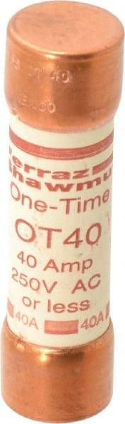 Ferraz Shawmut - 250 VAC/VDC, 40 Amp, Fast-Acting General Purpose Fuse - Clip Mount, 76.2mm OAL, 20 at DC, 50 at AC kA Rating, 13/16" Diam - Eagle Tool & Supply