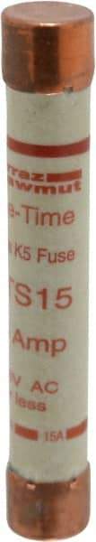 Ferraz Shawmut - 300 VDC, 600 VAC, 15 Amp, Fast-Acting General Purpose Fuse - Clip Mount, 127mm OAL, 20 at DC, 50 at AC kA Rating, 13/16" Diam - Eagle Tool & Supply